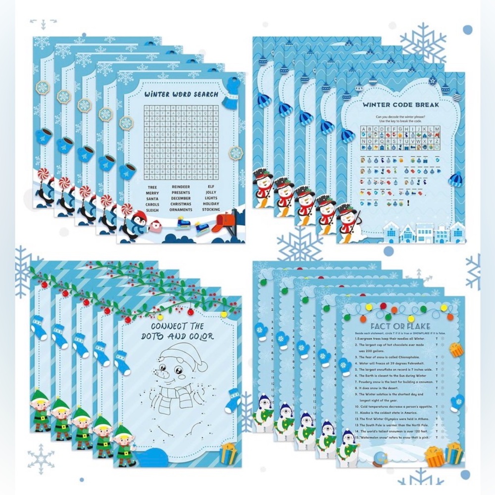 Christmas Activity Cards -54 Cards
